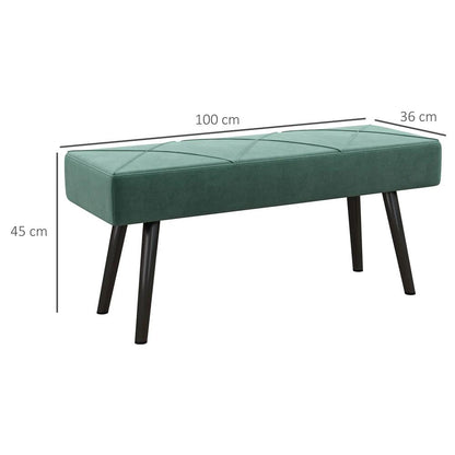 HOMCOM End of Bed Bench with X-Shape Design and Steel Legs, Upholstered Hallway Bench for Bedroom Additional View 3