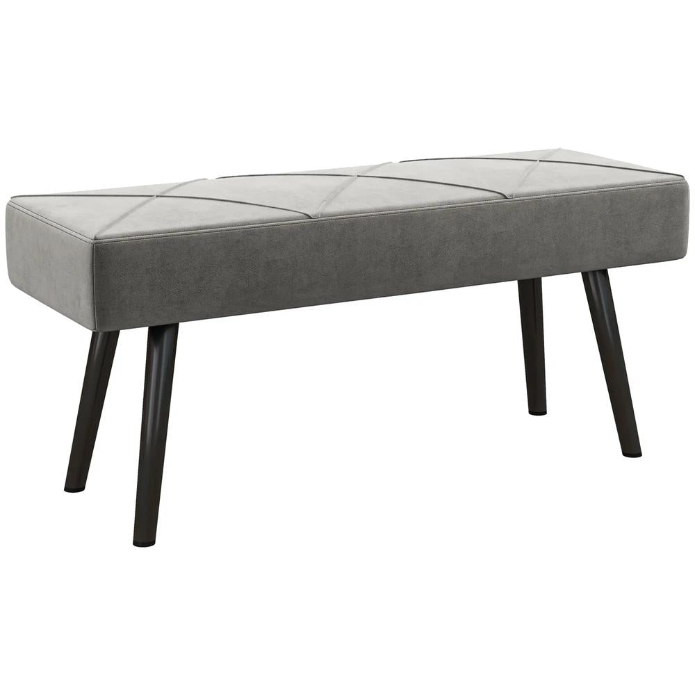 HOMCOM End of Bed Bench with X-Shape Design and Steel Legs, Upholstered Hallway Bench for Bedroom Additional View 22