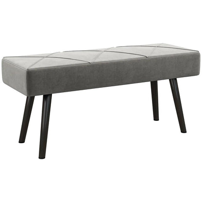 HOMCOM End of Bed Bench with X-Shape Design and Steel Legs, Upholstered Hallway Bench for Bedroom Additional View 22