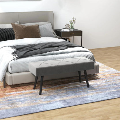 HOMCOM End of Bed Bench with X-Shape Design and Steel Legs, Upholstered Hallway Bench for Bedroom Additional View 23