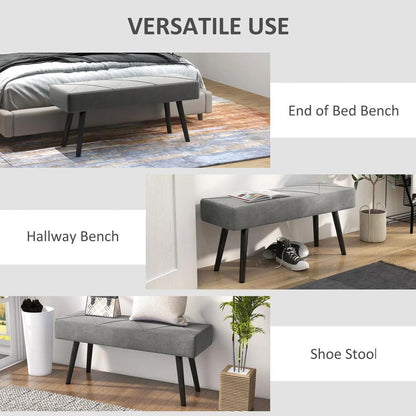 HOMCOM End of Bed Bench with X-Shape Design and Steel Legs, Upholstered Hallway Bench for Bedroom Additional View 27