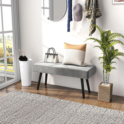 HOMCOM End of Bed Bench with X-Shape Design and Steel Legs, Upholstered Hallway Bench for Bedroom Additional View 29