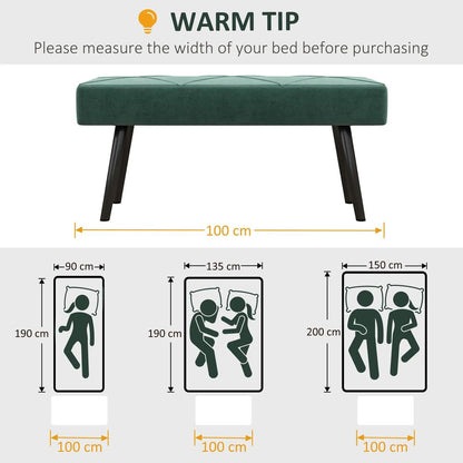 HOMCOM End of Bed Bench with X-Shape Design and Steel Legs, Upholstered Hallway Bench for Bedroom Additional View 7