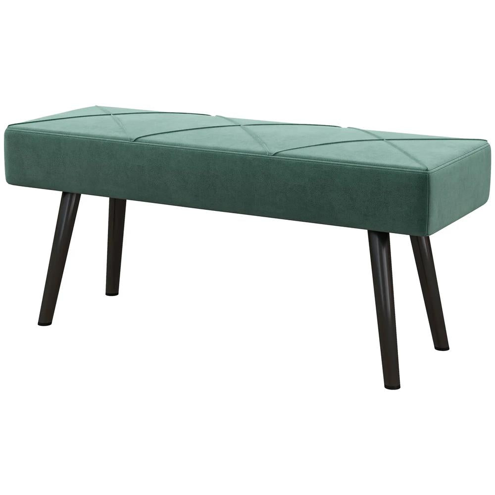HOMCOM End of Bed Bench with X-Shape Design and Steel Legs, Upholstered Hallway Bench for Bedroom Additional View 10