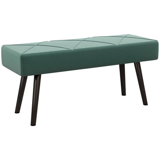HOMCOM End of Bed Bench with X-Shape Design and Steel Legs, Upholstered Hallway Bench for Bedroom