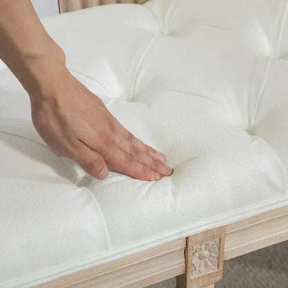 HOMCOM Vintage French Look Bed End Bench - Cream White Additional View 10