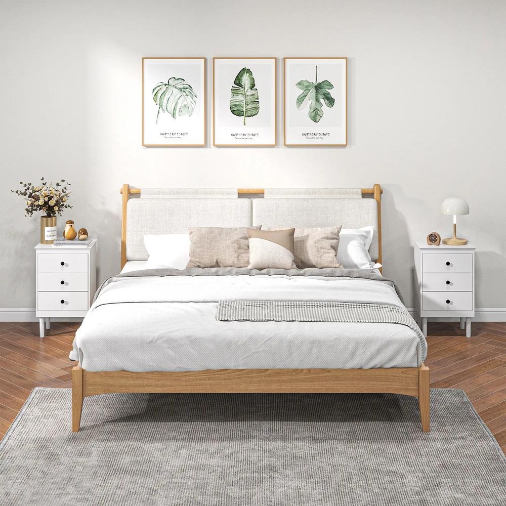 HOMCOM Set of Two Three-Drawer Bedside Tables - White Additional View 10