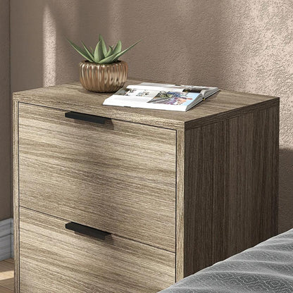 HOMCOM Set of Two Wood Effect Bedside Tables Additional View 8