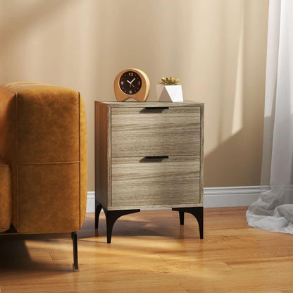 HOMCOM Set of Two Wood Effect Bedside Tables Additional View 9