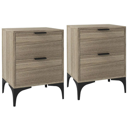 HOMCOM Set of Two Wood Effect Bedside Tables