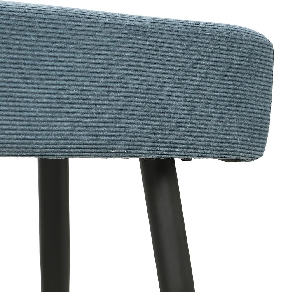 HOMCOM Upholstered Bedroom Entryway Bench, Modern Corduroy Tufted End of Bed Bench with Padded Seat and Steel Legs, Blue Additional View 10