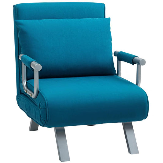 HOMCOM 4-in-1 Faux Suede Chair Bed