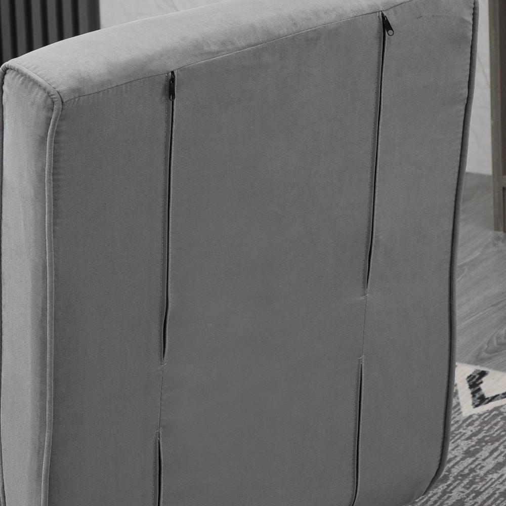 HOMCOM Suedette Adjustable Back Futon Sofa Chair - Grey Additional View 10