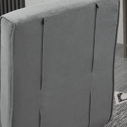 HOMCOM Suedette Adjustable Back Futon Sofa Chair - Grey Additional View 10