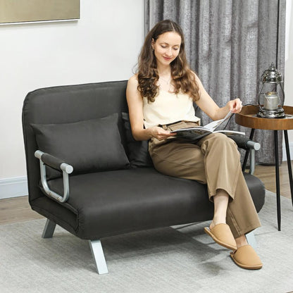 HOMCOM Two-Seater Click-Clack Sofa Bed Additional View 2