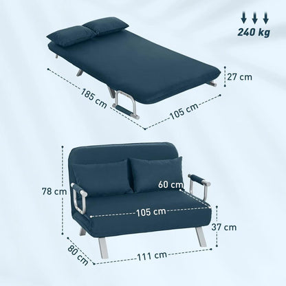 HOMCOM Two-Seater Click-Clack Sofa Bed Additional View 25