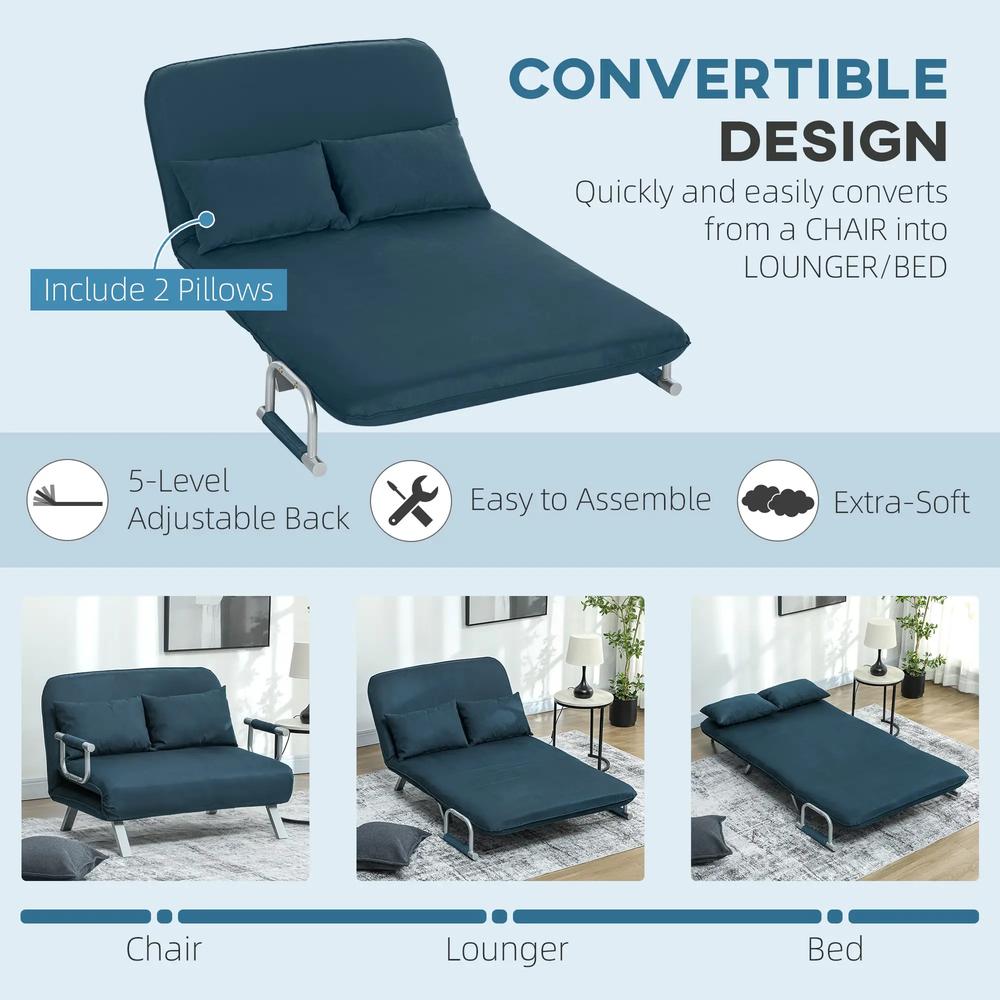 HOMCOM Two-Seater Click-Clack Sofa Bed Additional View 26