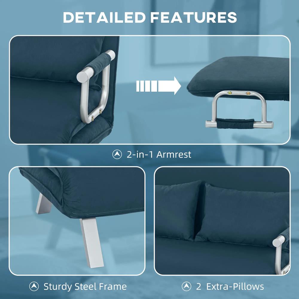 HOMCOM Two-Seater Click-Clack Sofa Bed Additional View 27