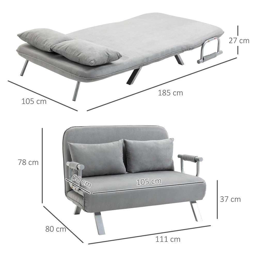 HOMCOM Two-Seater Click-Clack Sofa Bed Additional View 36