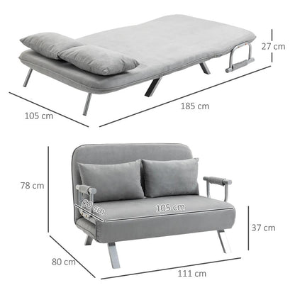 HOMCOM Two-Seater Click-Clack Sofa Bed Additional View 36