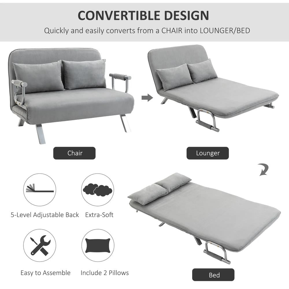 HOMCOM Two-Seater Click-Clack Sofa Bed Additional View 37