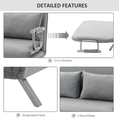 HOMCOM Two-Seater Click-Clack Sofa Bed Additional View 38