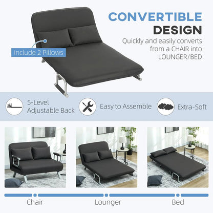 HOMCOM Two-Seater Click-Clack Sofa Bed Additional View 4