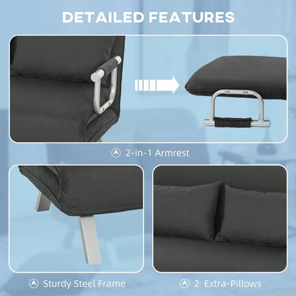 HOMCOM Two-Seater Click-Clack Sofa Bed Additional View 5