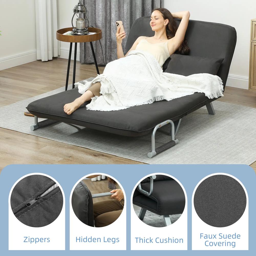 HOMCOM Two-Seater Click-Clack Sofa Bed Additional View 6