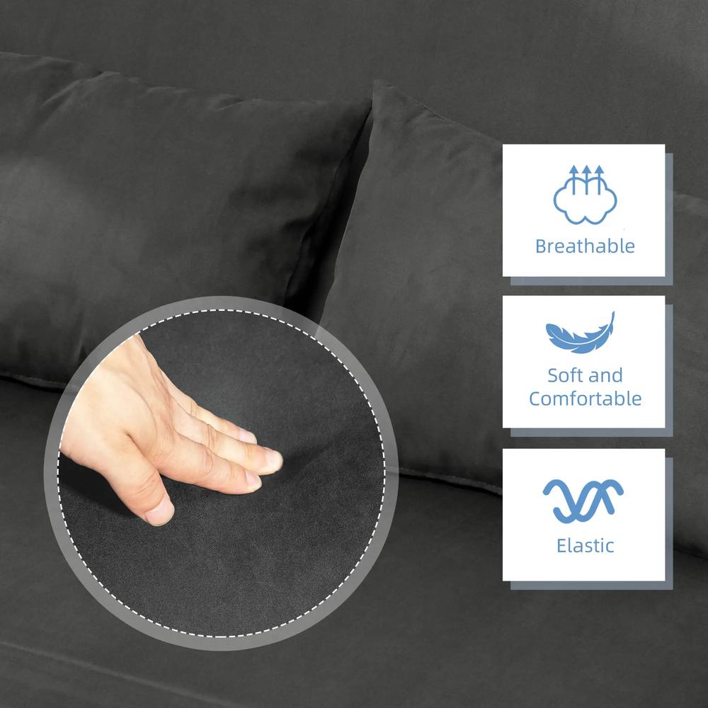 HOMCOM Two-Seater Click-Clack Sofa Bed Additional View 7