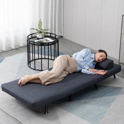 HOMCOM Single Sofa Chair Bed, Linen Fabric 3-in-1 Convertible Sleeper Chair with 5-Position Adjustable Backrest, 75cm Wide Seat, Pillow for Living Room, Bedroom Additional View 14