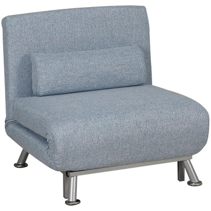 HOMCOM Single Sofa Chair Bed, Linen Fabric 3-in-1 Convertible Sleeper Chair with 5-Position Adjustable Backrest, 75cm Wide Seat, Pillow for Living Room, Bedroom Additional View 15