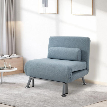 HOMCOM Single Sofa Chair Bed, Linen Fabric 3-in-1 Convertible Sleeper Chair with 5-Position Adjustable Backrest, 75cm Wide Seat, Pillow for Living Room, Bedroom Additional View 26