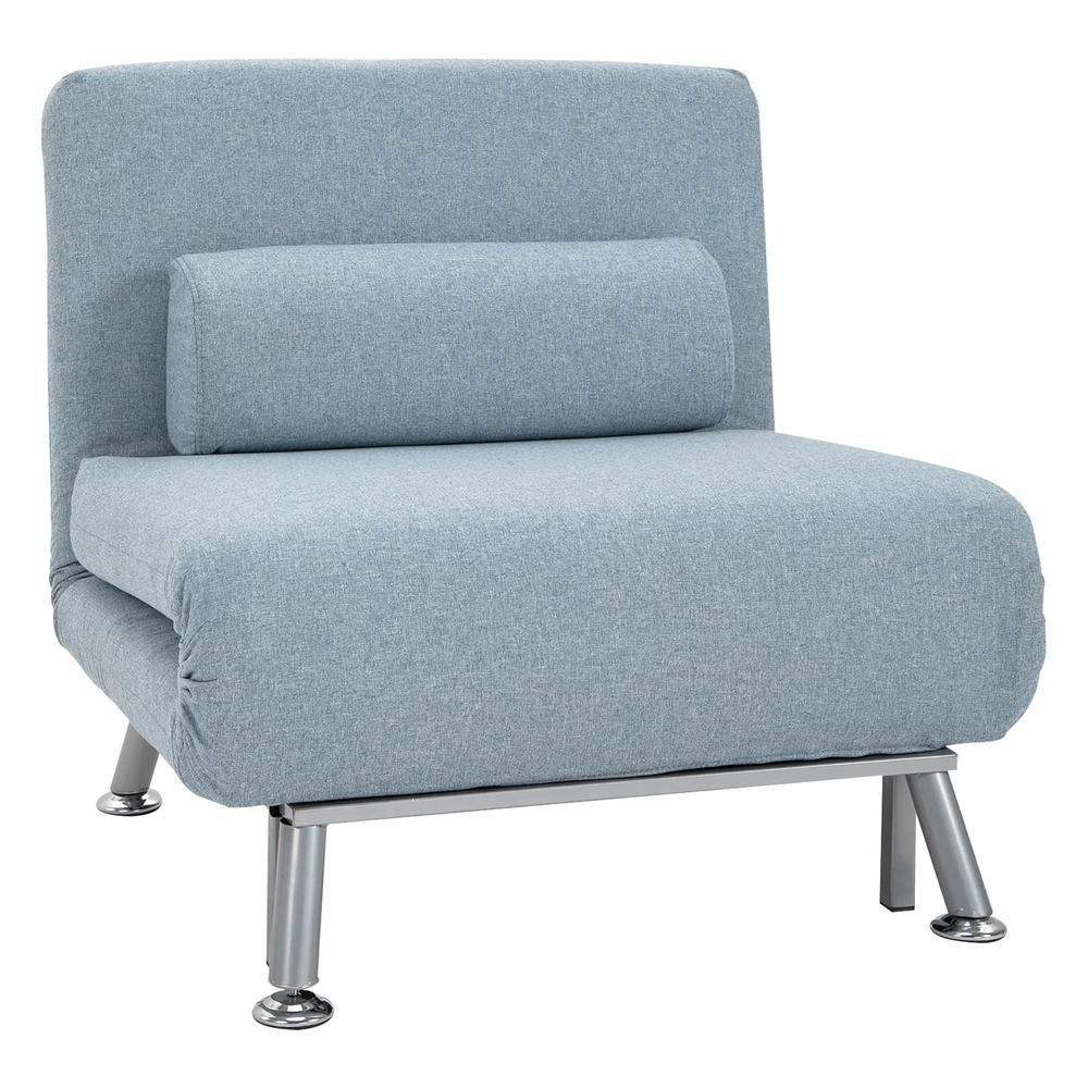 HOMCOM Single Sofa Chair Bed, Linen Fabric 3-in-1 Convertible Sleeper Chair with 5-Position Adjustable Backrest, 75cm Wide Seat, Pillow for Living Room, Bedroom Additional View 27