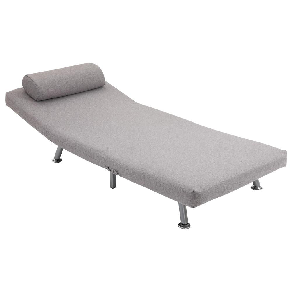 HOMCOM Adjustable Back Futon Sofa Chair - Grey Additional View 9
