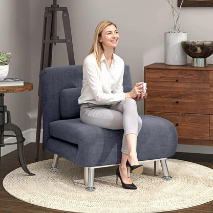 HOMCOM Single Velvet-Feel Sleeper Chair Additional View 13