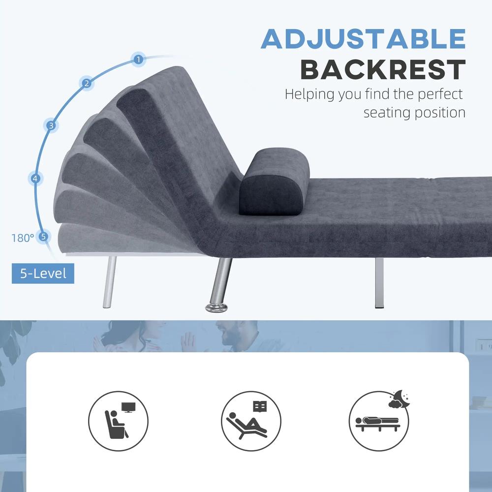 HOMCOM Single Velvet-Feel Sleeper Chair Additional View 16