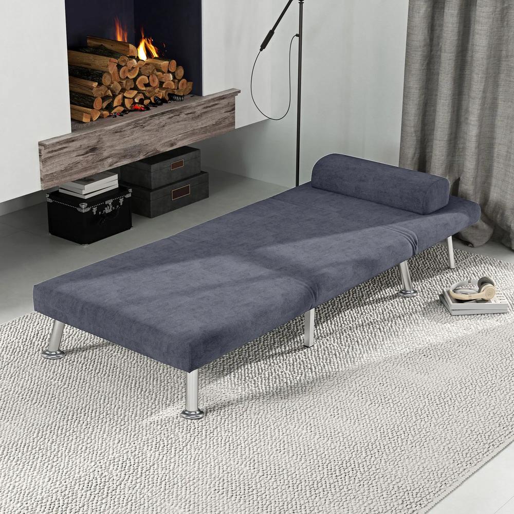 HOMCOM Single Velvet-Feel Sleeper Chair Additional View 19