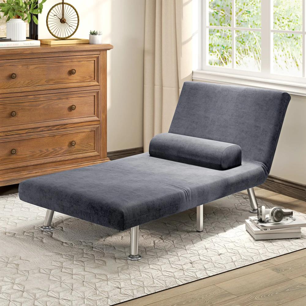 HOMCOM Single Velvet-Feel Sleeper Chair Additional View 21