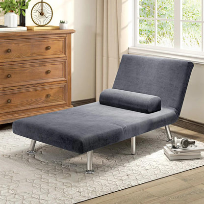 HOMCOM Single Velvet-Feel Sleeper Chair Additional View 21