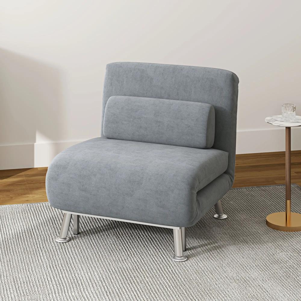 HOMCOM Single Velvet-Feel Sleeper Chair Additional View 24