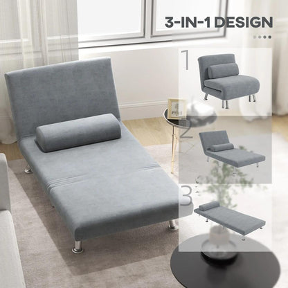HOMCOM Single Velvet-Feel Sleeper Chair Additional View 26
