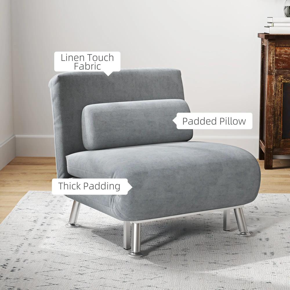 HOMCOM Single Velvet-Feel Sleeper Chair Additional View 28
