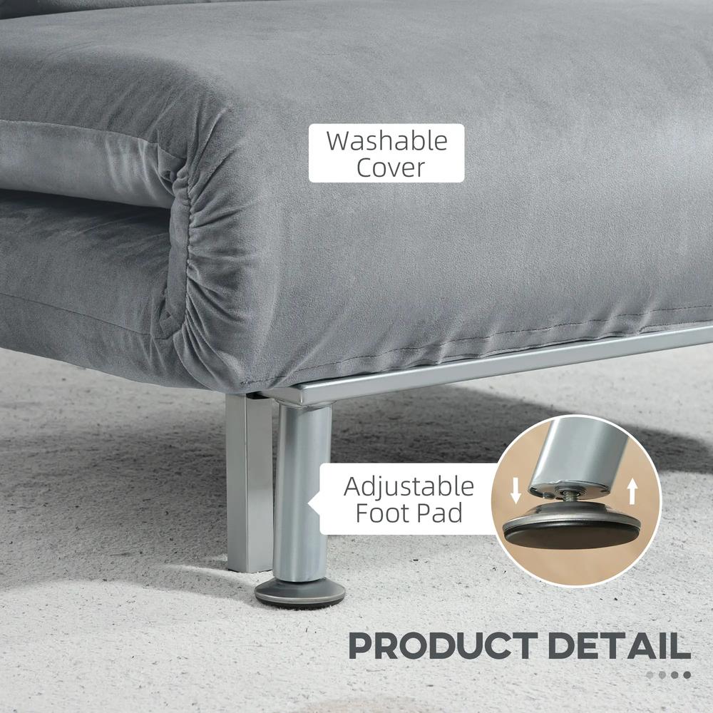 HOMCOM Single Velvet-Feel Sleeper Chair Additional View 29