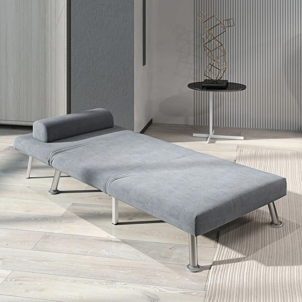 HOMCOM Single Velvet-Feel Sleeper Chair Additional View 30