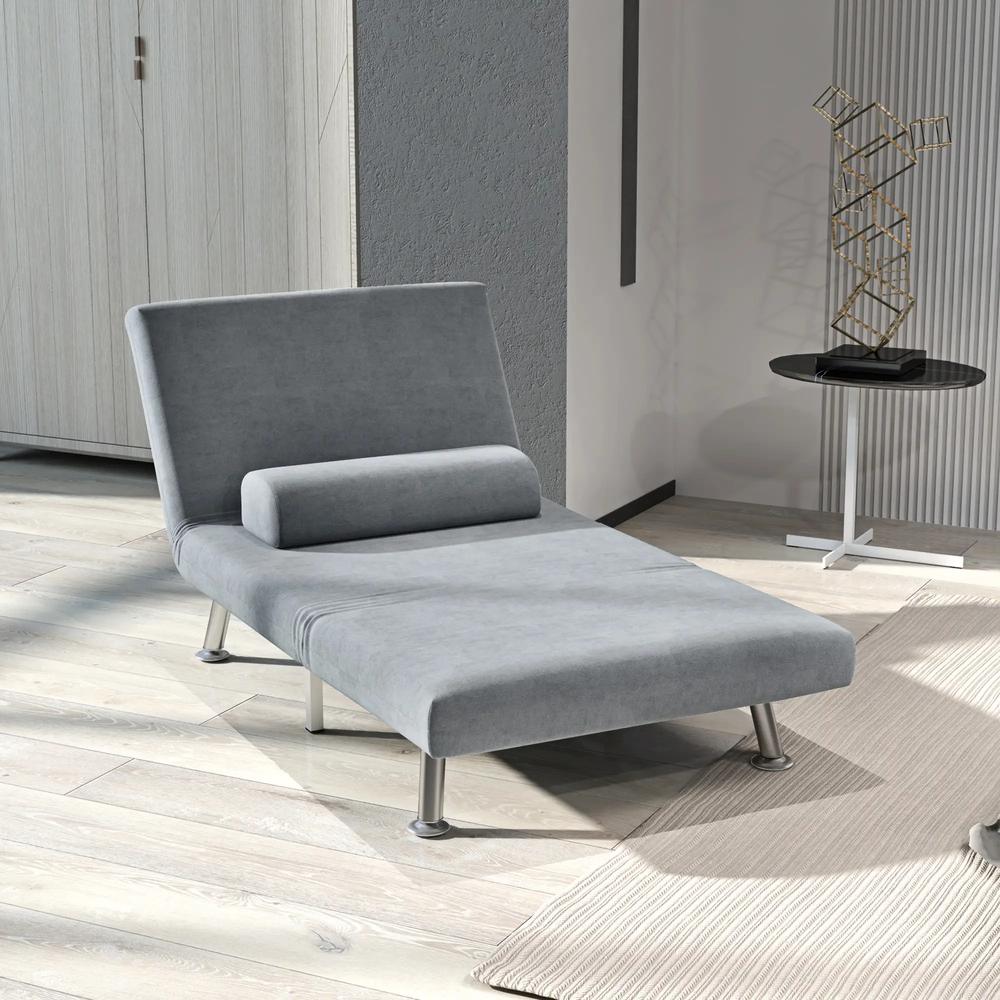 HOMCOM Single Velvet-Feel Sleeper Chair Additional View 32