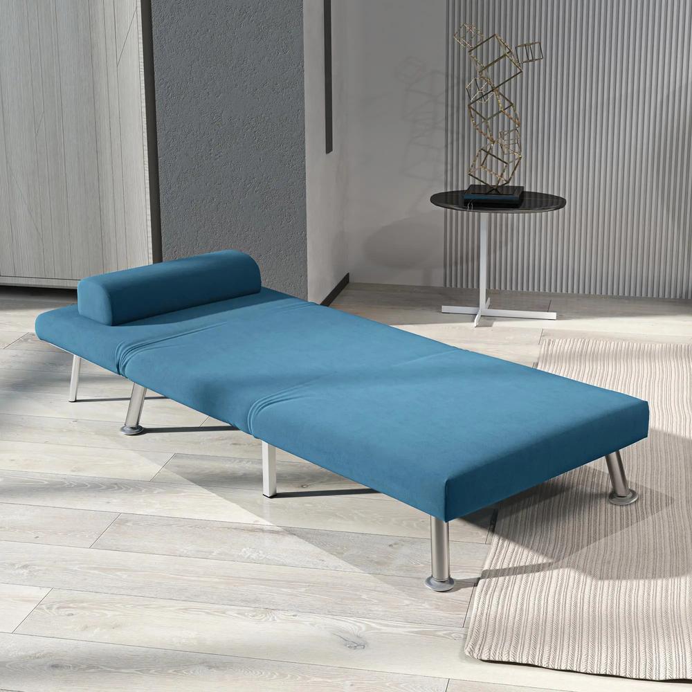 HOMCOM Single Velvet-Feel Sleeper Chair Additional View 8