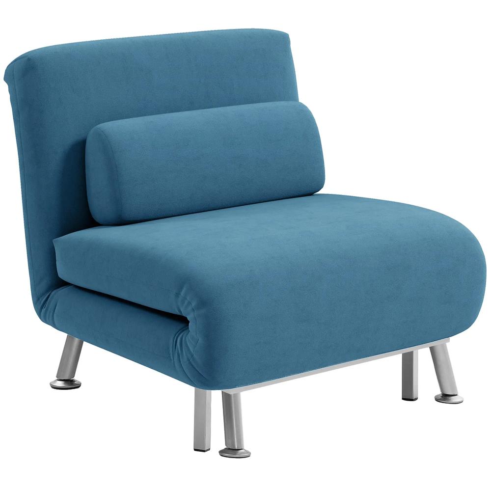 HOMCOM Single Velvet-Feel Sleeper Chair