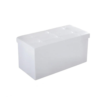 HOMCOM Folding Faux Leather Storage Cube Ottoman Bench Seat PU Rectangular Footrest Stool Box Additional View 12