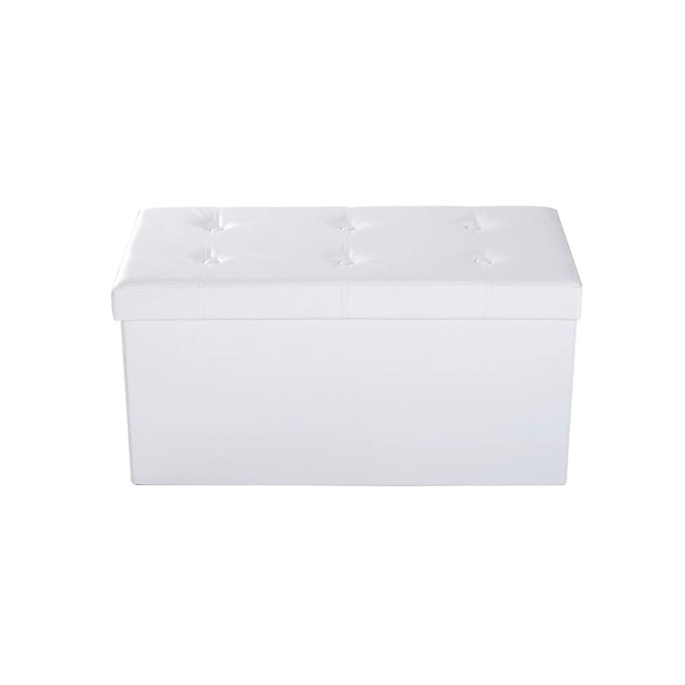 HOMCOM Folding Faux Leather Storage Cube Ottoman Bench Seat PU Rectangular Footrest Stool Box Additional View 18